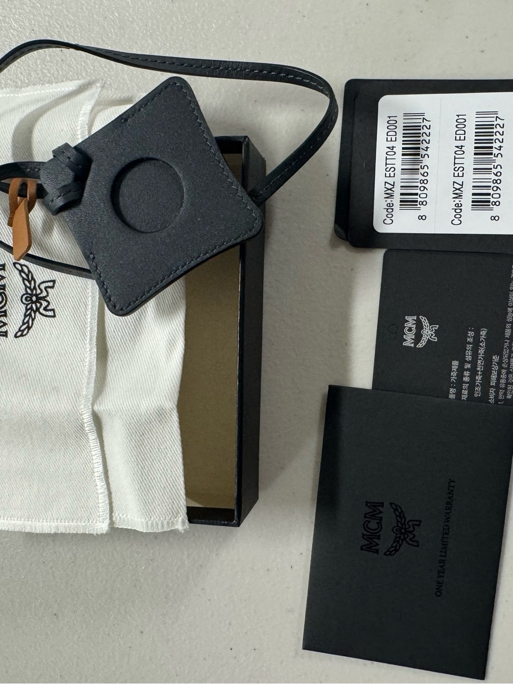 MCM Black Leather Air Tag Case | NWT